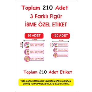 Cabuk Baskı Okul Etiketi Kalem Defter Etiketi Özel Isim Yazılabilen Etiket 210 Adet