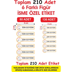 Cabuk Baskı Okul Etiketi Kalem Defter Etiketi Özel Isim Yazılabilen Etiket 210 Adet