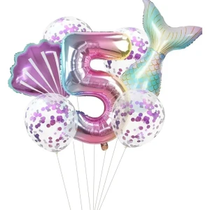 Çıtı Pıtı Store Deniz Kızı Renkli Balon Set 5