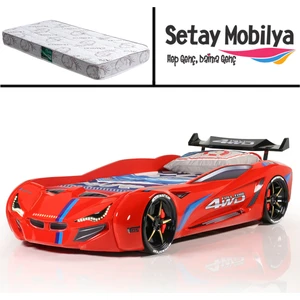 Mercedes Standart Arabalı Yatak, Kırmızı + 1 Adet Comfort Yatak