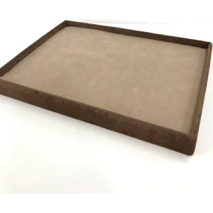MeGass Dekor Yerli Üretim Süet Kumaş Kahve 34/24 Cm Batırmalı Çekmece Ici Yüzük Tablası