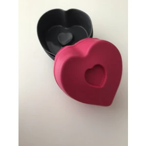 Pink Rose Antrasit + Kırmızı Mini Silikon Kalp Kek Muffin Kalıbı 12 Adet