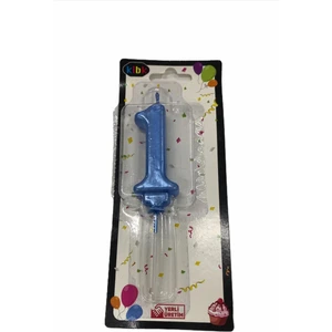 1 Yaş Açık Mavi Rakam Mum
