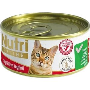Nutri Feline Grain Free Beef Pate with Olives Adult Cat Tahılsız Sığır Etli ve Zeytinli  
Yetişkin Kediler İçin Yaş Kedi Maması 85gr