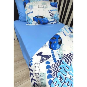 Mert Collection Çarşı Tek Kişilik Nevresim Takımı Lastikli Çarşaf 2 Yastık 4 Parça