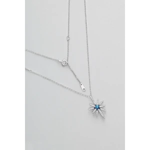 So CHIC Kuzey Yıldızı 18 Ayar Beyaz Altın Kaplama 45 cm Gümüş Kolye