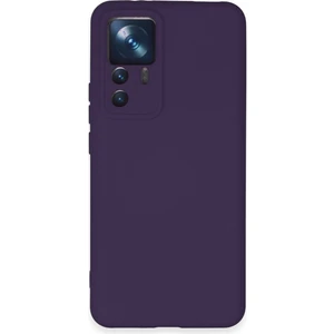Kzy Xiaomi Mi 12T Pro Kapak Içi Kadife Kamera Korumalı Lansman Silikon Kılıf - Mor