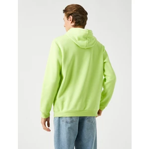 Basic Kapşonlu Sweatshirt Şardonlu