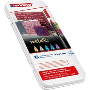 1200 Grafik Kalemi Metalik 6 Renk Metal Kutulu Set