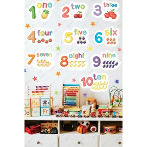 Eğitici Ingilizce Sayılar Cam Duvar Sticker Seti, Çocuklar Için Ingilizce Eğitim Seti