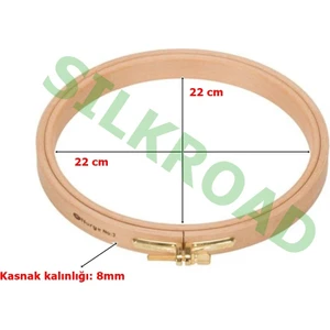 8mm Vidalı Ağaç Kasnak - No:5 Nakış Kasnağı - 220MM - 8mm