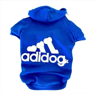 Saks Mavi Adidog Kapşonlu Kedi Sweatshirt Kedi Kazağı