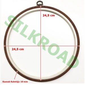 No:5 Yuvarlak Plastik Pano Nakış Kasnağı - 24.5cm - 10MM