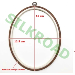 No:2 Oval Plastik Pano Kasnağı - Nakış Kasnağı 12.5X15CM - 10MM
