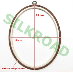 No:4 Oval Plastik Pano Kasnağı - Nakış Kasnağı 18X23CM - 10MM