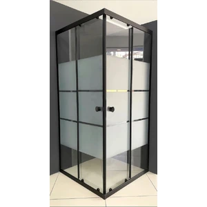 Duşakabin Kare Siyah Kumlama Box Desen Cam 90x90 cm