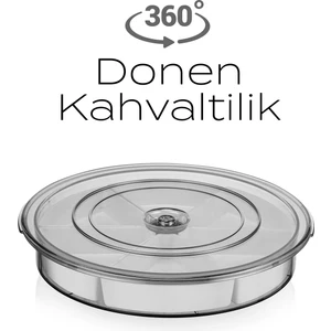 Kitchen Life Büyük Boy 6 Bölmeli 360 Derece Dönen Kahvaltı Takımı -Ayrılabilir Kaseli Yuvarlak Kahvaltılık