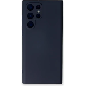 Case World Caseworld Samsung Galaxy S23 Ultra Kapak Içi Kadife Kamera Korumalı Lansman Silikon Kılıf - Koyu Mavi