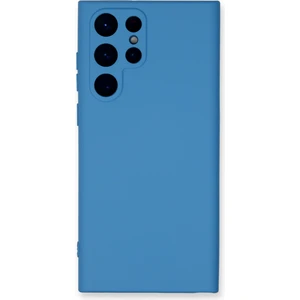 Case World Caseworld Samsung Galaxy S23 Ultra Kapak Içi Kadife Kamera Korumalı Lansman Silikon Kılıf - Mavi