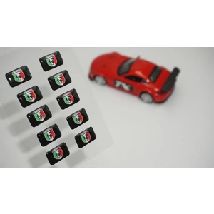 DK Tuning Abarth Logo 3D Cam Açma Torpido Konsol Ayna Çıkartma Seti