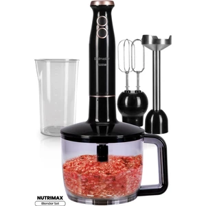 Nutrimax 1.5 Litre Geniş Hazneli 1500 Watt Paslanmaz Çelik Ölçüm Kaplı 3in1 Multi Blender Set