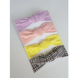 Swan Butik Kız Çocuk Bebek Banda Toka Seti Lila Pembe  Sarı Gri