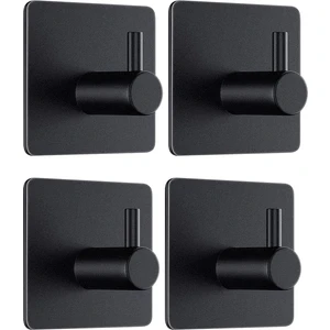 Zift Unique 4 Adet Paslanmaz Çelik Siyah Banyo Askısı Bornoz Askısı Havlu Askısı Havluluk Paslanmaz Hooks