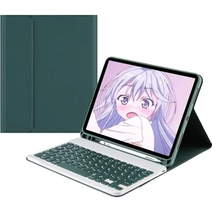 M.TK Moveteck Apple Ipad 10.nesil 10.9inç Uyumlu Kalvyeli Tablet Kılıfı Bluetooth Standlı Keyboard Case Kalem Bölmeli Folio Smart Cover