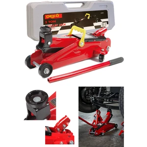Deko Turkey Çelik 2 TON/2000KG Arabalı Tekerlekli Hidrolik Kriko Plastik Taşıma Çantalı 2 Yıl Garantili Max 33CM