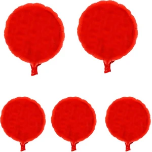 Kırmızı Renk Yuvarlak Şekilli Folyo Balon 45 cm 5 Adet