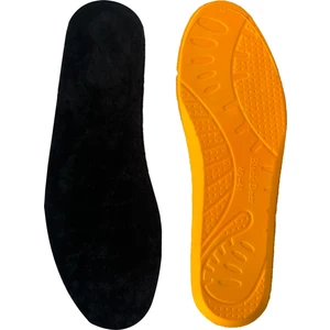 Black Deer Soft Comfort Sıcak Tutan Termal Yünlü Kışlık Tabanlık Peluş Siyah-Turuncu Ortopedik Tabanlık