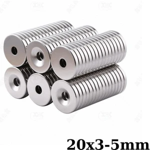 20X3-5MM Havşa Delikli Neodyum Güçlü Mıknatıs - Neodim Magnet