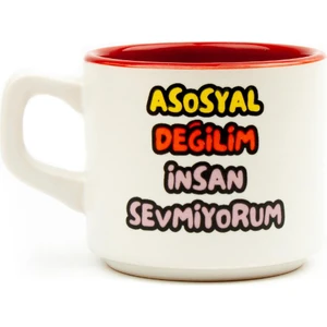 Palto Tasarım Asosyal Değilim İnsan Sevmiyorum Beyaz Venüs Kupa