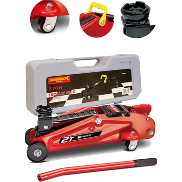 Stilmax Germany Pro 2.5 TON/2500KG Arabalı Tekerlekli Hidrolik Kriko Plastik Taşıma Çantalı 2 Yıl