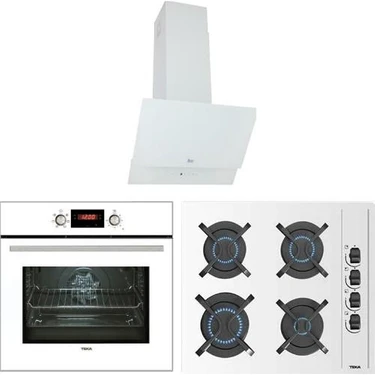 Teka - Chef 8 Ankastre Set - (Hak 627 Wh Fırın + TEKA GBC 64002 KBC WH (E4) 60 CM GAZLI OCAK + Tvt