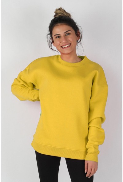 Balins Kadın Sıfır Yaka Baskılı Sweatshirt