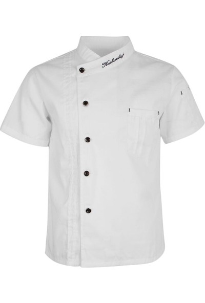 Codeen 2pcs Erkek Kadın Şef Ceket Ceket Pişirme Yemek Tekdüzen Giysiler Beyaz Xl Kırmızı Xl (Yurt Dışından)