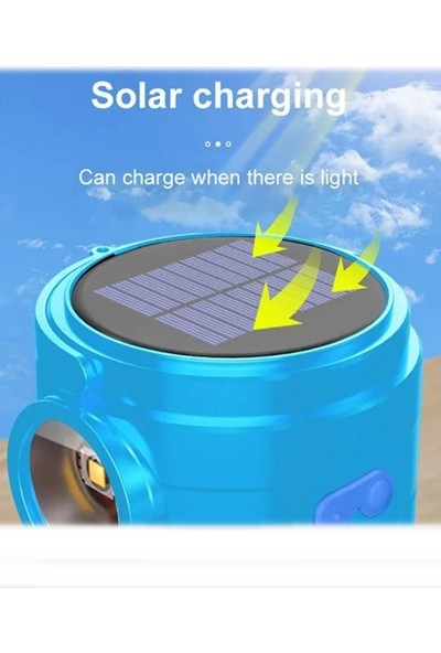 4 Mod Güneş Enerjili Fener Çadır Lambası Acil Durum Deprem Lambası Solar Şarjlı ve Askı Aparatlı