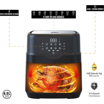 SCO-5056 Airfryer 4,5 L Fritöz modelleri