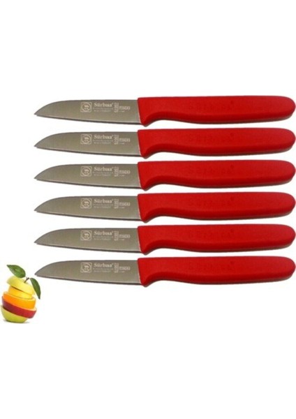 Meyve Bıçağı 6 Lı Set Kırmızı
