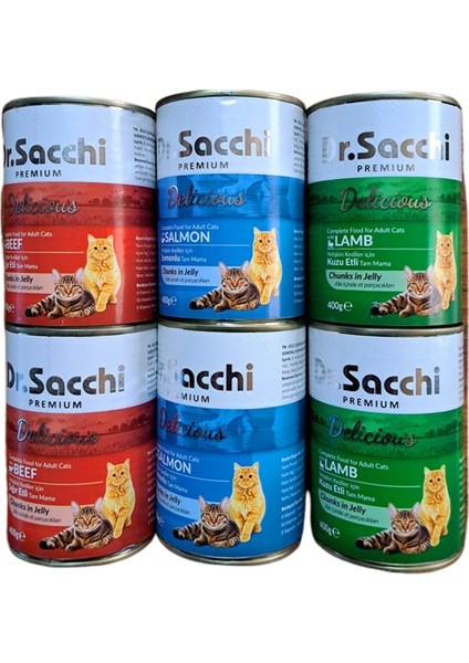 Dr. Sacchi Dr Sacchi Premium Kedi Konservesi 400GR 6 Adet