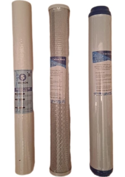 Kafeler Için 20" RO300 Endüstriyel Su Arıtma Cihazı Için Filtre 3 Lü Set
