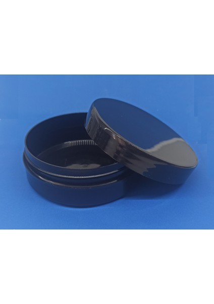 10 Adet 150 ml Yassı Boş Kozmetik - Pomat - Krem - Hobi Kutusu Plastik Krem Kavanozu Siyah - Beyaz Seçenekli