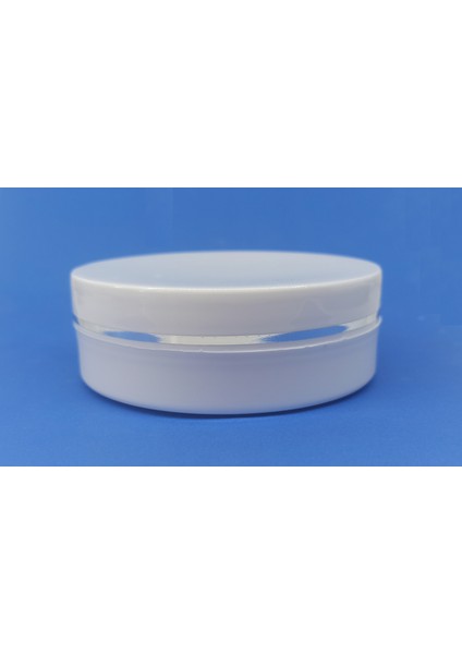 425 Adet 150 ml Yassı Lüx Şeritli Boş Kozmetik - Pomat - Krem - Hobi Kutusu Plastik Krem Kavanozu Siyah - Beyaz Seçenekli