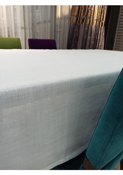 Keten Dokulu Masa Örtüsü Beyaz modelleri