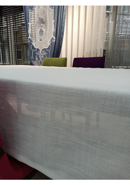 Keten Dokulu Masa Örtüsü Beyaz fırsatları