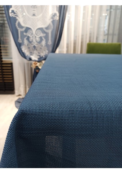 Keten Dokulu Masa Örtüsü Indigo Mavi fiyatları