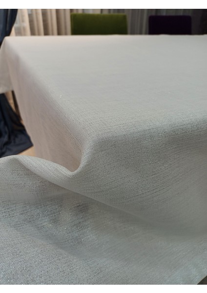 Keten Dokulu Masa Örtüsü Simli Gümüş fiyatları