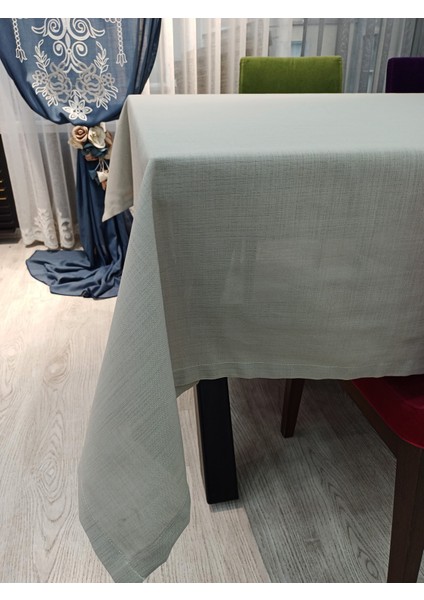 Keten Dokulu Masa Örtüsü Gri 6 Peçete Tk indirimleri