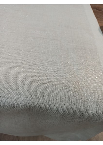 Keten Dokulu Masa Örtüsü Simli Gümüş 6 Peçete Tk fırsatları